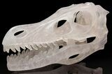 Carved Quartz Crystal Dinosaur Skull #208837-4